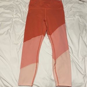 High-Waisted Heathered Colorblock 7/8 Leggings
